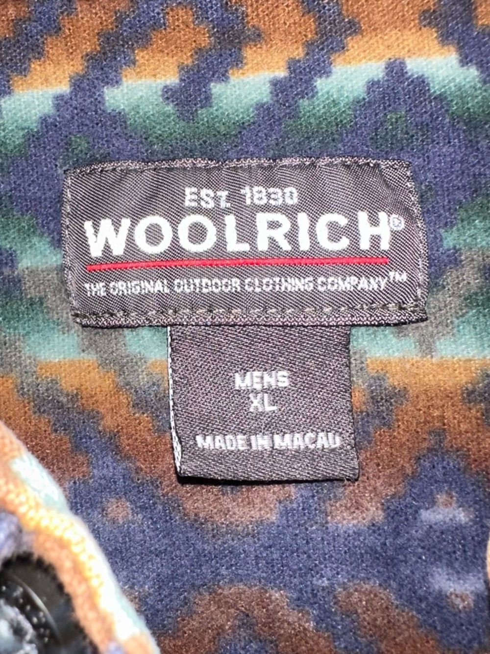 VTG Woolrich Men's XL Southwestern Aztec Flannel Shirt Geometric Earth Tones - Picture 6 of 7